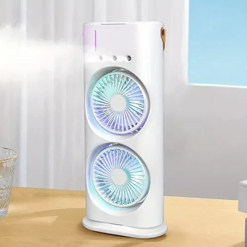 VENTILADOR DE PULVERIZACION DE DOBLE TORRE CON HUMIFICADOR